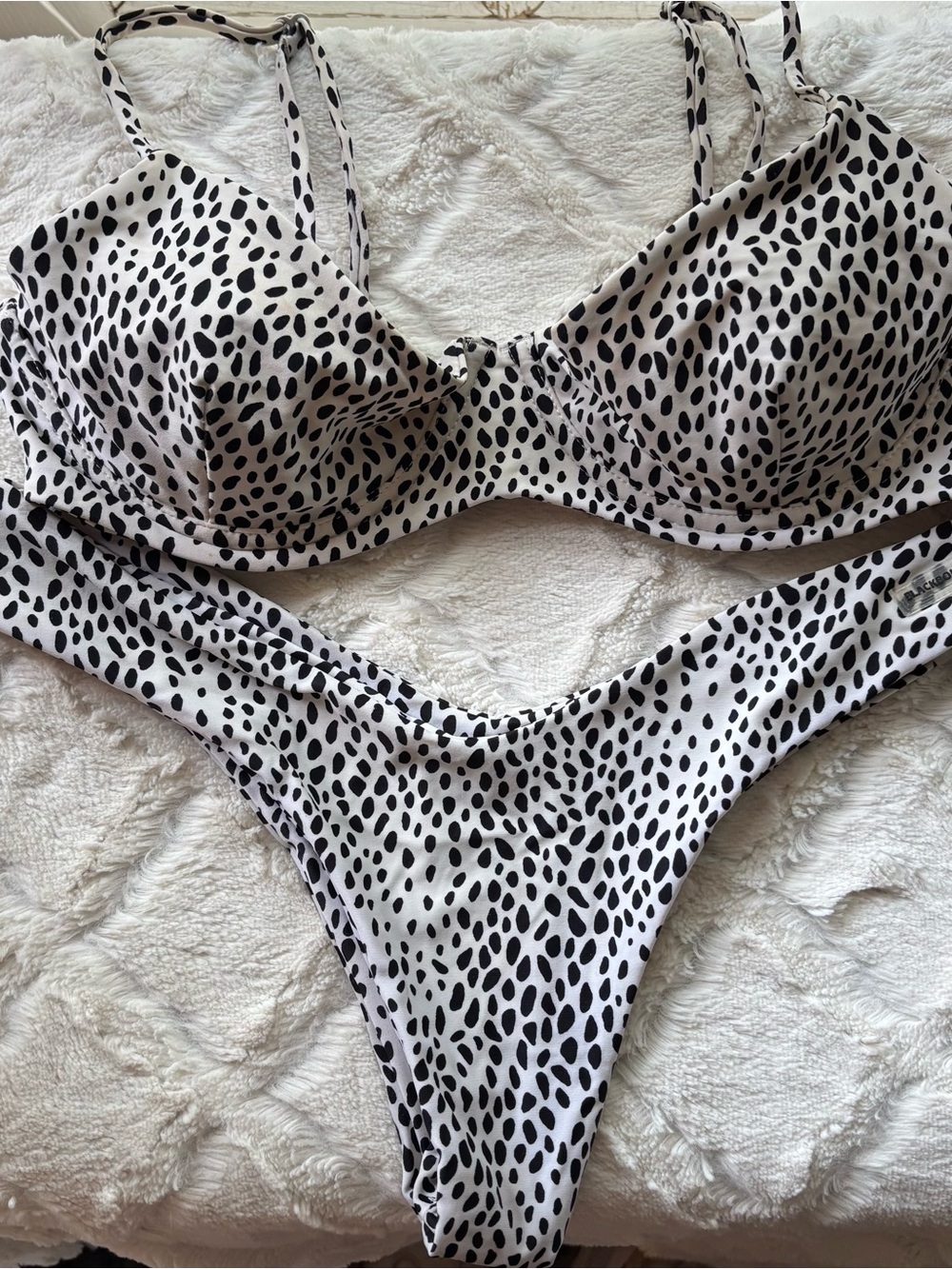 BLACKBOUGH Black & White Spotted Underwire Bikini Set Size Medium